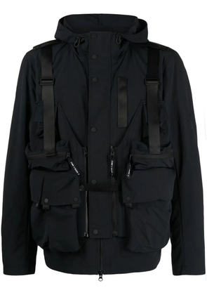 Spoonyard detachable-panel hooded jacket - Black