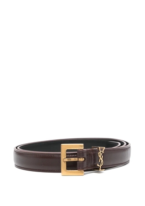 Saint Laurent Cassandre thin belt - Brown