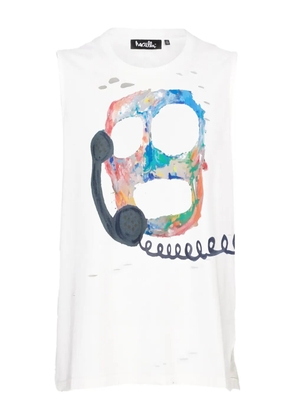 Haculla Call You Dealer skull-print top - White
