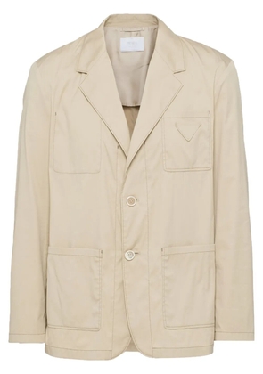 Prada triangle-patch shirt jacket - Neutrals