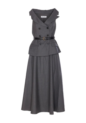 Self-Portrait double-breasted belted dress - Grey