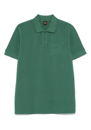 BOSS logo-embroidered piqué polo shirt - Green