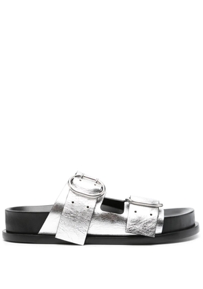 Jil Sander double-buckle leather sandals - Silver