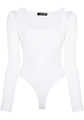 Mugler strapped long-sleeved bodysuit - White