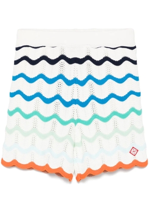 Casablanca Gradient Wave crochet shorts - White