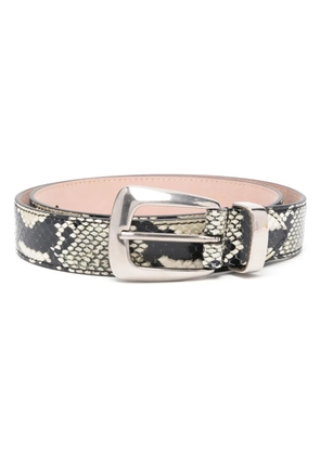 KHAITE Benny snakeskin-effect belt - Neutrals
