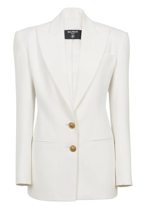 Balmain 2-Button single-breasted crepe blazer - White
