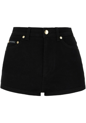 Dolce & Gabbana logo-plaque denim shorts - Black