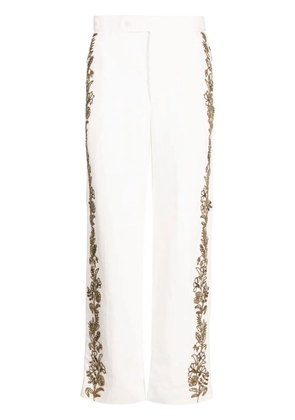 BODE beaded straight-leg trousers - Neutrals