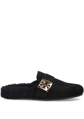 Tory Burch logo-plaque mules - Black