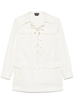 TOM FORD crossover-drawstring tunic - White