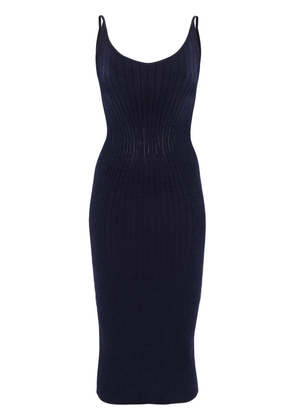Mugler ribbed midi dress - Blue