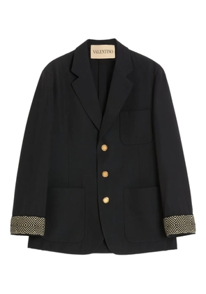 Valentino Garavani jacquard-trim single-breasted blazer - Black