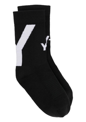 Y-3 intarsia-knit logo socks - Black