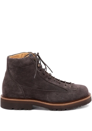 Brunello Cucinelli suede lace-up boots - Grey