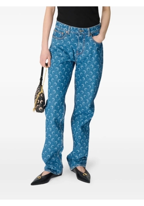 Marine Serre Moon Laser straight jeans - Blue