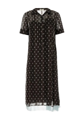 FENDI printed silk shirt dress - Black