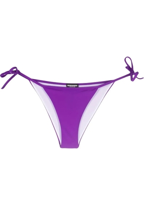 DSQUARED2 logo-print side-tie bikini bottoms - Purple