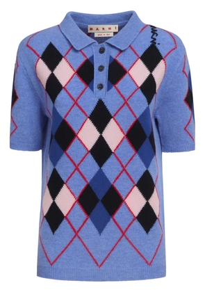 Marni knitted polo top - Blue