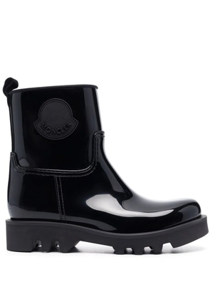Moncler high-shine finish ankle boots - Black