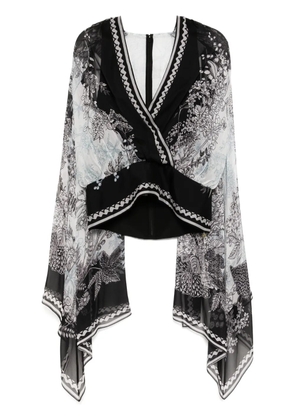 Elie Saab printed chiffon blouse - Black