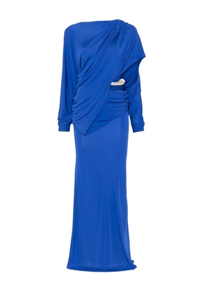 Christopher Esber Encased Nature draped one-shoulder dress - Blue