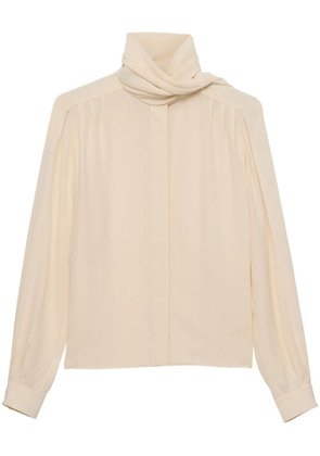 Prada scarf-detail shirt - Neutrals