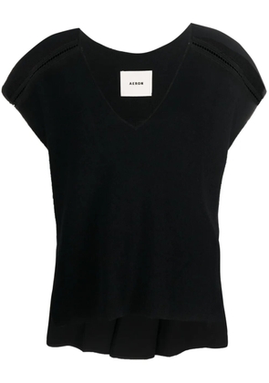AERON Hybrid V-neck top - Black