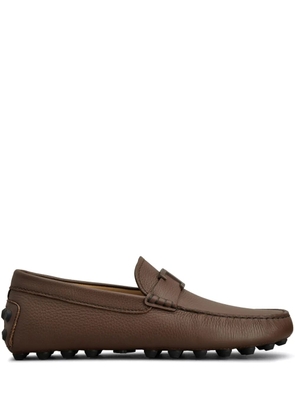 Tod's T logo leather loafers - Brown