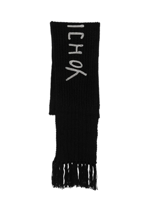 Y-3 fringed scarf - Black