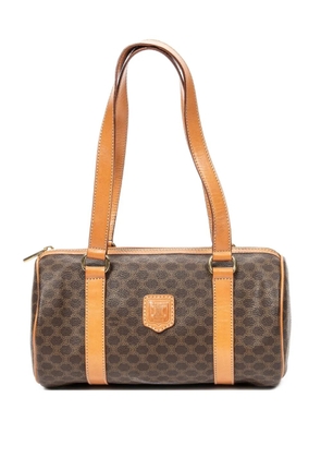 Celine Pre-Owned 1990s Macadam-print barrel bag - Brown
