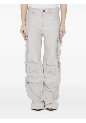 Salvatore Santoro leather cargo pants - Neutrals