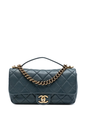 CHANEL Pre-Owned 2014-2015 CC Quilted Calfskin Top Handle Bag satchel - Blue