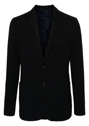 Giorgio Armani single-breasted textured blazer - Blue
