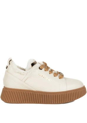 Lorenzo Mari Sally 30 shearling-trim sneakers - Neutrals