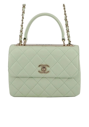 CHANEL Pre-Owned 2021-2025 Small Lambskin Trendy CC Top Handle Flap satchel - Green