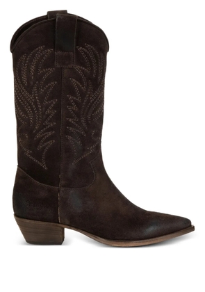 LEMAIRE embroidered boots - Brown