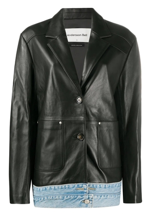Andersson Bell Molly Denim Layered Leather Jacket - Black