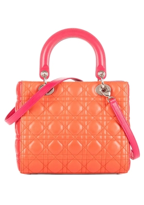 Christian Dior Pre-Owned quilted top-handles tote bag - Orange
