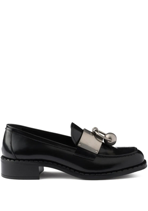Prada brushed leather loafers - Black