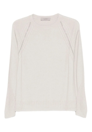 D.Exterior raglan-sleeve ribbed sweater - Neutrals