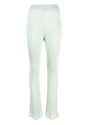Jil Sander fully-pleated flared-leg trousers - Green