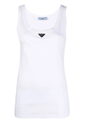 Prada ribbed-knit jersey tank top - White