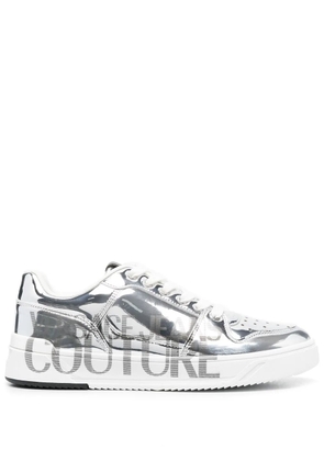 Versace Jeans Couture logo-print metallic-effect sneakers - Silver