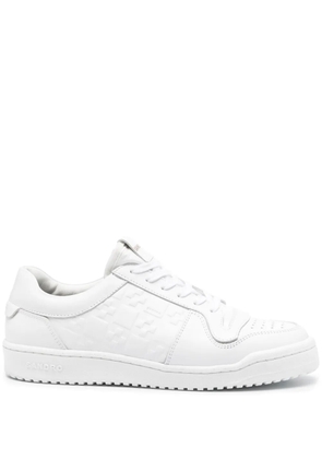 SANDRO embossed cross leather sneakers - White