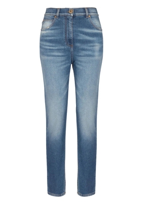 Balmain logo-plaque slim-cut jeans - Blue