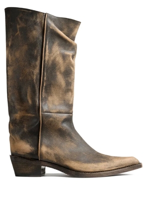 KHAITE calf leather pointed-toe boots - Brown