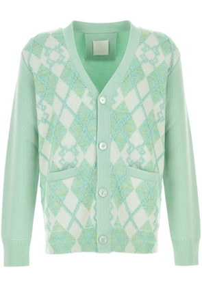 Givenchy argyle intarsia-knit cardigan - Green