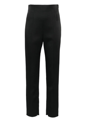 KHAITE slim-fit satin trousers - Black