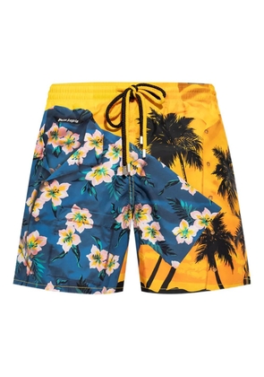 Palm Angels palm-tree print swim shorts - Blue